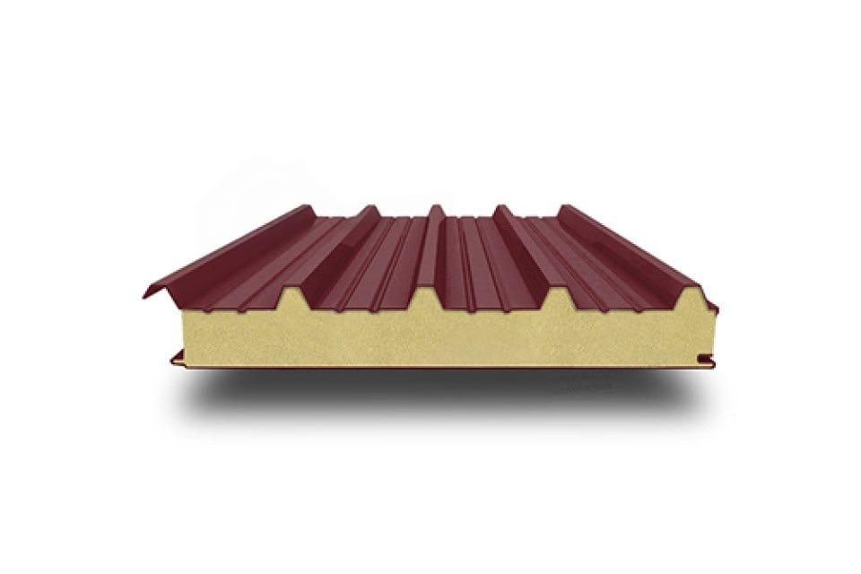 Нержавеющая кровельная сэндвич-панель PIR (ПИР), 1000х60 мм, 0.5/0.5, AISI 304